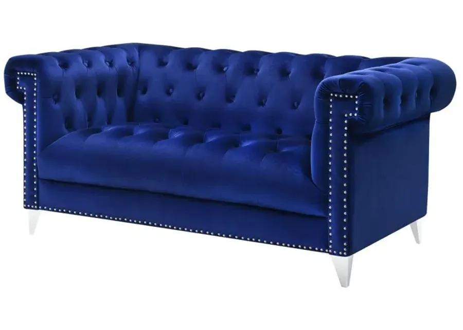 Bleker - Tufted Tuxedo Arm Loveseat - Blue