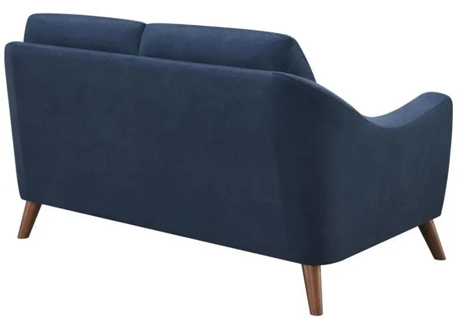 Gano - Sloped Arm Upholstered Loveseat - Navy Blue