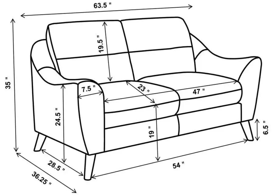 Gano - Sloped Arm Upholstered Loveseat - Navy Blue