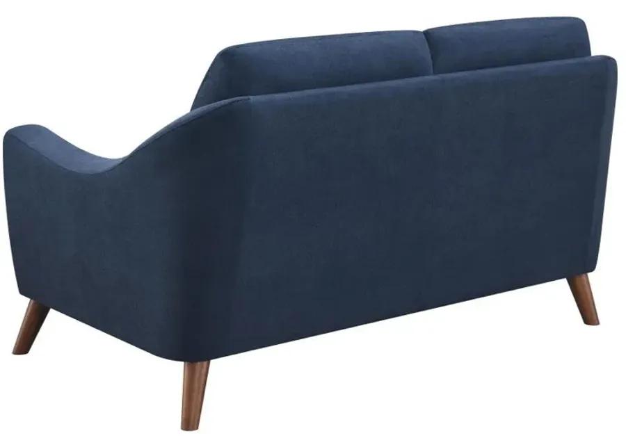 Gano - Sloped Arm Upholstered Loveseat - Navy Blue