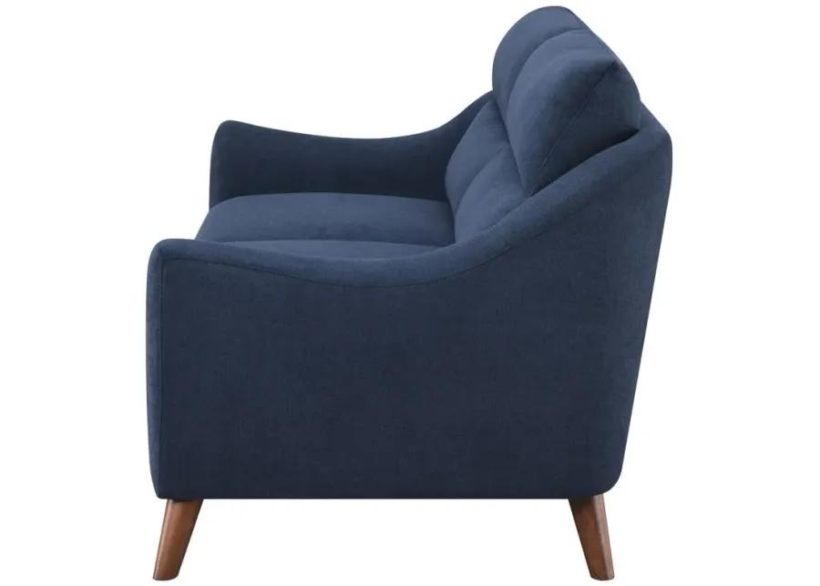 Gano - Sloped Arm Upholstered Loveseat - Navy Blue