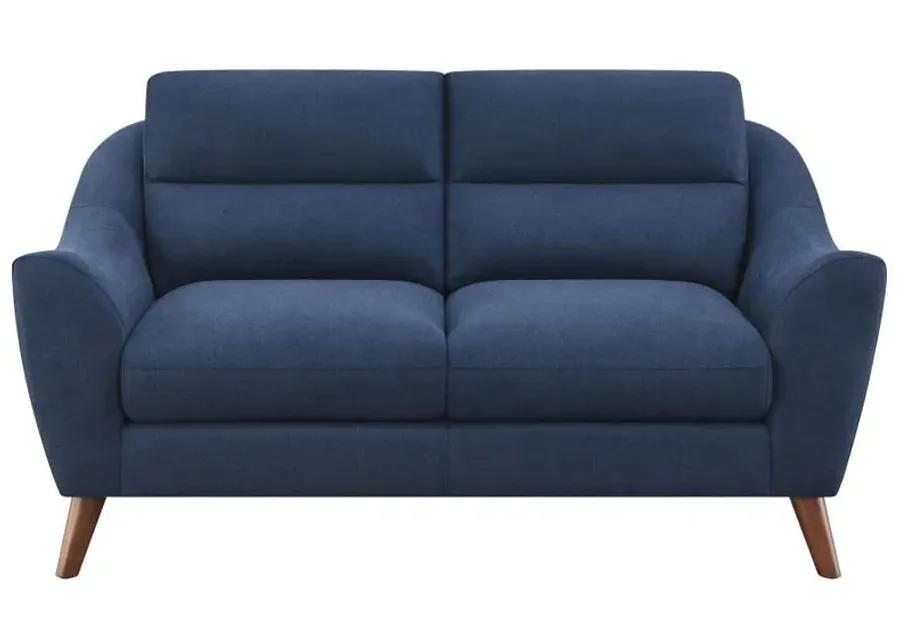 Gano - Sloped Arm Upholstered Loveseat - Navy Blue