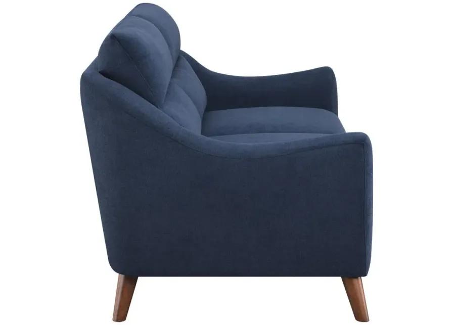 Gano - Sloped Arm Upholstered Loveseat - Navy Blue