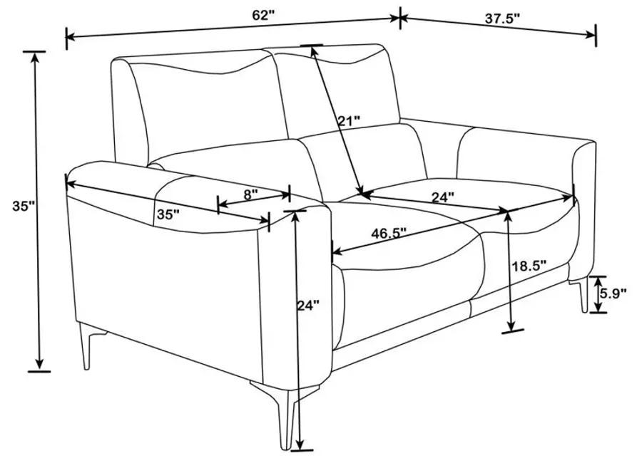 Glenmark - Track Arm Upholstered Loveseat - Taupe