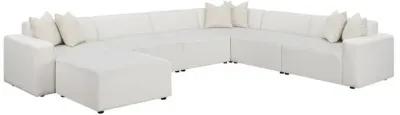 Freddie - Square Upholstered Ottoman - Pearl