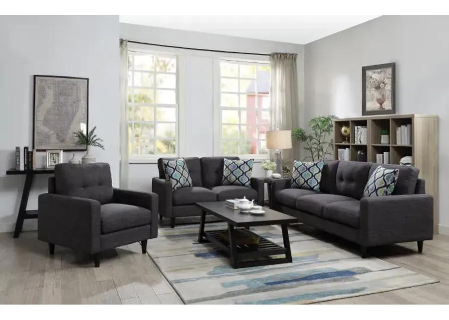 Watsonville - Tufted Back Loveseat - Gray