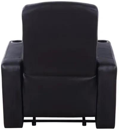 Cyrus - Upholstered Track Arm Recliner - Black