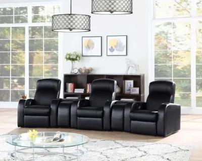 Cyrus - Upholstered Track Arm Recliner - Black