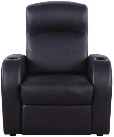 Cyrus - Upholstered Track Arm Recliner - Black