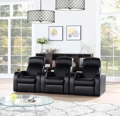 Cyrus - Upholstered Track Arm Recliner - Black