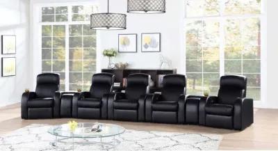 Cyrus - Upholstered Track Arm Recliner - Black