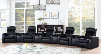 Cyrus - Upholstered Track Arm Recliner - Black