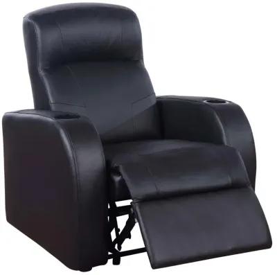 Cyrus - Upholstered Track Arm Recliner - Black