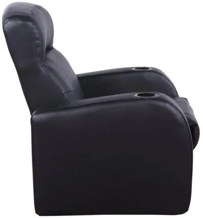 Cyrus - Upholstered Track Arm Recliner - Black