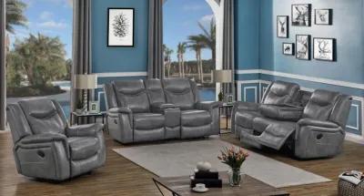 Conrad - Upholstered Padded Arm Motion Sofa - Gray