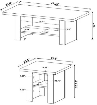 Rodez - 3 Piece Engineered Wood Coffee Table Set - Black Oak