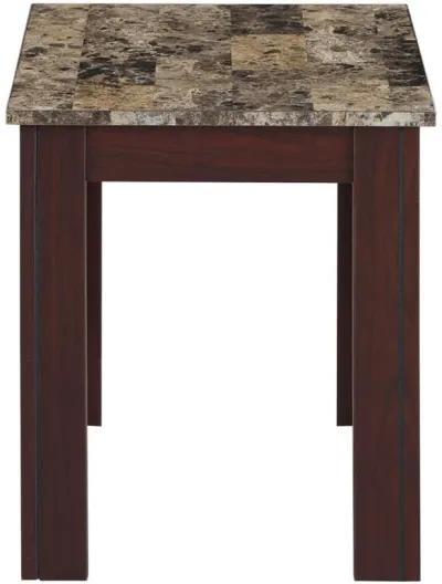 Rhodes - 3 Piece Faux Marble Top Coffee Table Set - Brown