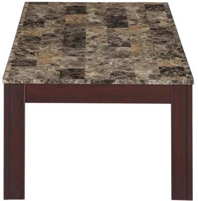 Rhodes - 3 Piece Faux Marble Top Coffee Table Set - Brown