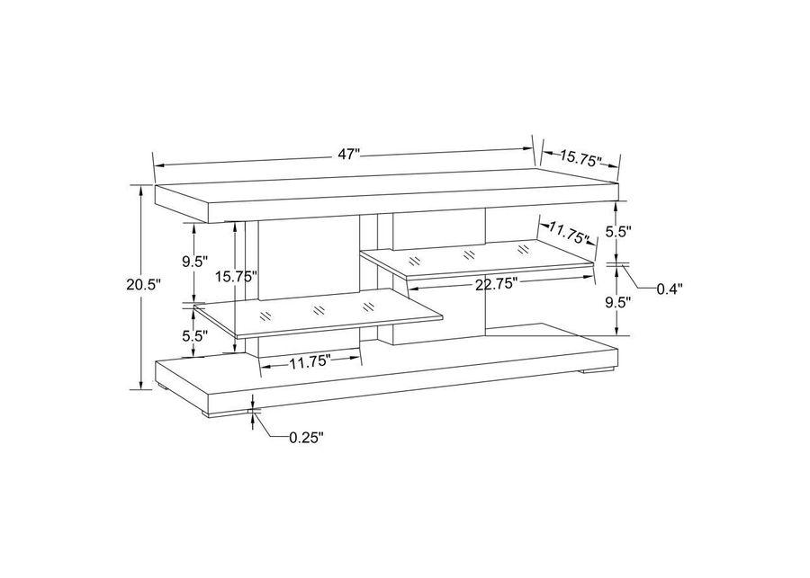 Cogswell - 2-Shelf TV Console - Glossy White