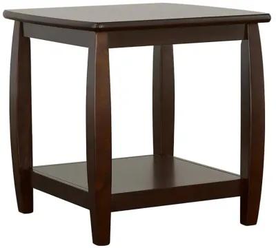 Dixon - 1-Shelf Square Wood End Table Espresso - Cappuccino