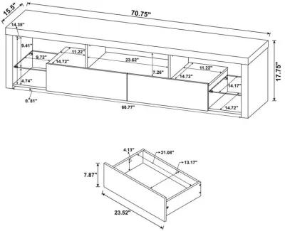 Jude - 2-Drawer Engineered Wood TV Stand - High Gloss White