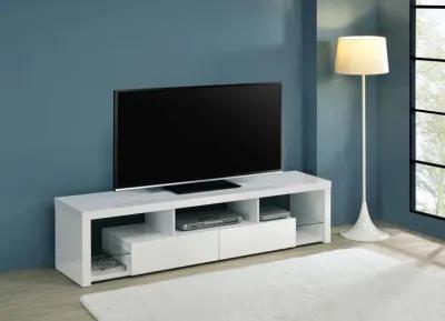 Jude - 2-Drawer Engineered Wood TV Stand - High Gloss White