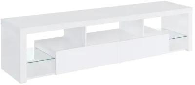 Jude - 2-Drawer Engineered Wood TV Stand - High Gloss White