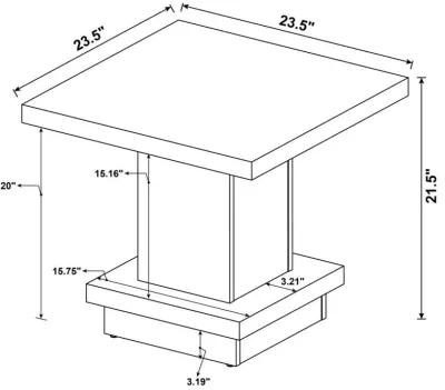 Reston - Square Engineered Wood Side End Table - Cappuccino