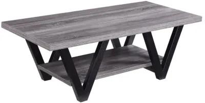 Stevens - Engineered Wood Coffee Table Antique - Gray And Black