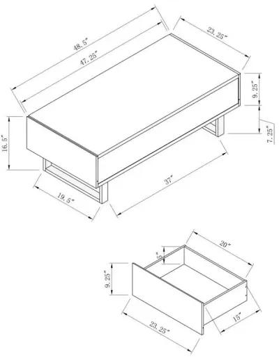 Atchison - 2-Drawer Rectangular Coffee Table - White High Gloss