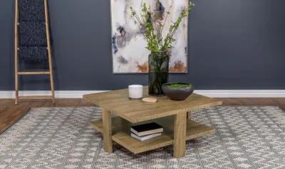 Dawn - Square Engineered Wood Coffee Table - Mango Brown