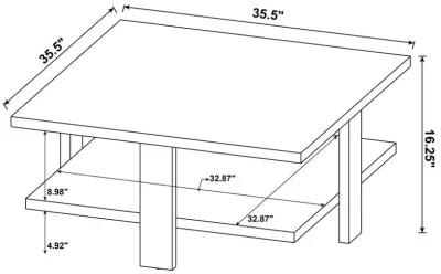 Dawn - Square Engineered Wood Coffee Table - Mango Brown