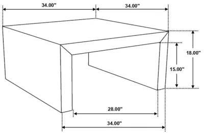 Odilia - Square Solid Wood Coffee Table - Auburn