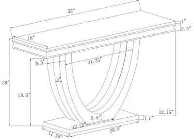 Kerwin - U-Base Stone Top Entryway Sofa Console Table - Chrome