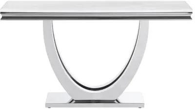 Kerwin - U-Base Stone Top Entryway Sofa Console Table - Chrome