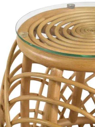 Dahlia - Round Woven Rattan End Table - Natural