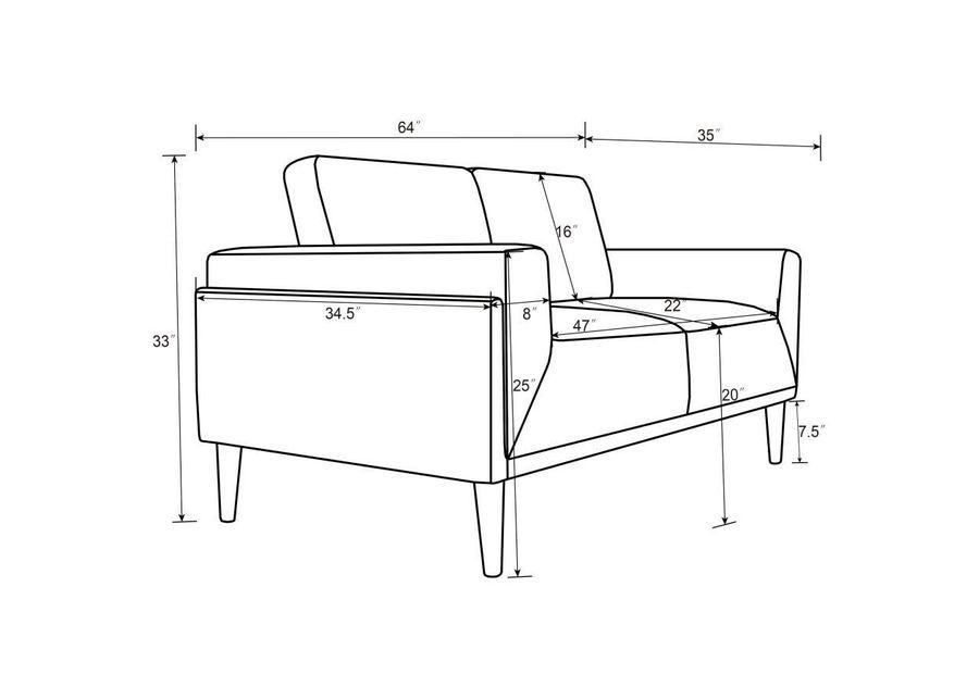 Rilynn - Upholstered Track Arms Sofa Set