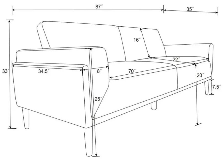 Rilynn - Upholstered Track Arms Sofa Set