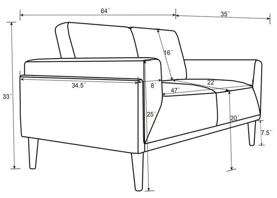 Rilynn - Upholstered Track Arms Sofa Set