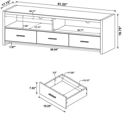 Alton - 3-drawer Black Oak TV Console