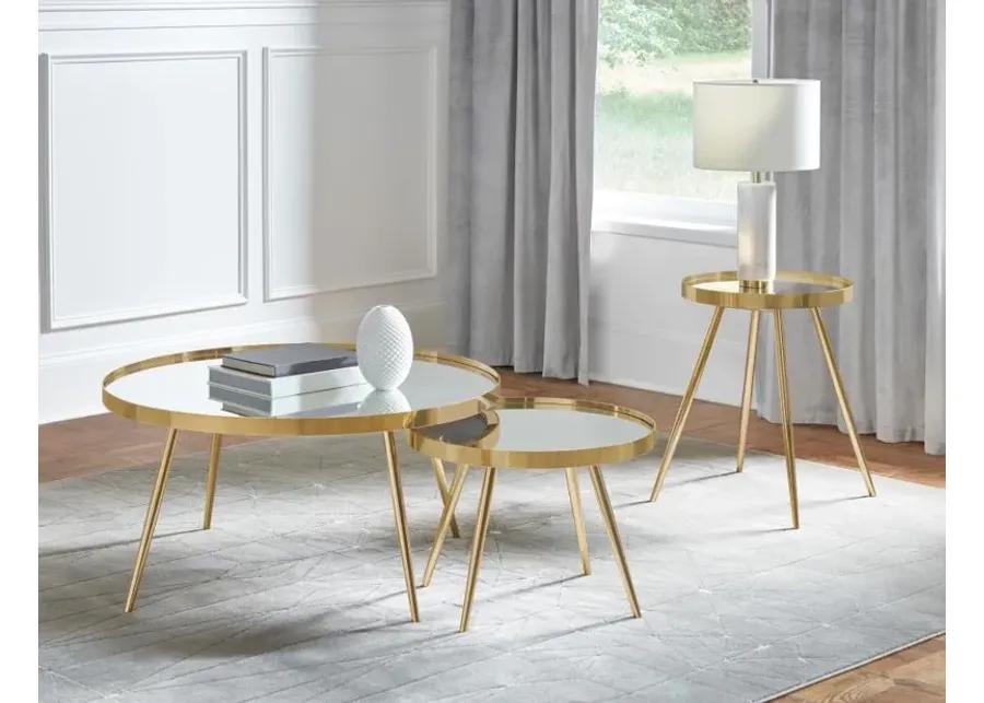 Kaelyn - Round Mirror Top End Table