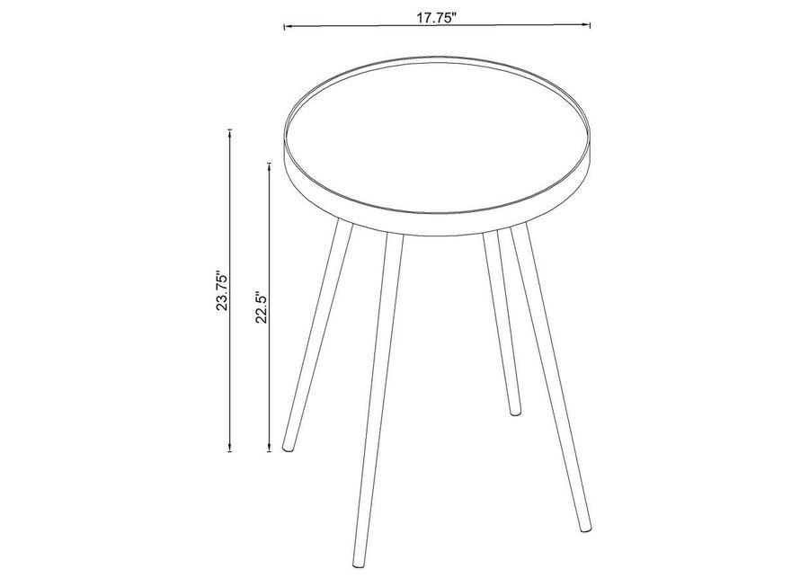 Kaelyn - Round Mirror Top End Table