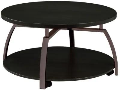 Dacre - Round Engineered Wood Top Coffee Table - Dark Gray