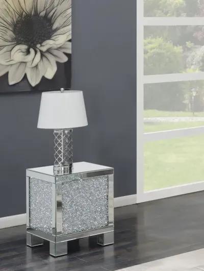 Gillian - Rectangular Mirrored Acrylic Side End Table - Silver