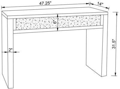 Gillian - Rectangular Sofa Table - Silver And Clear Mirror