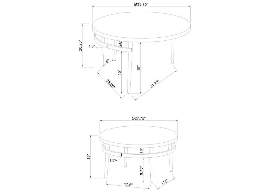 Avilla - Round Nesting Coffee Table - White And Chrome