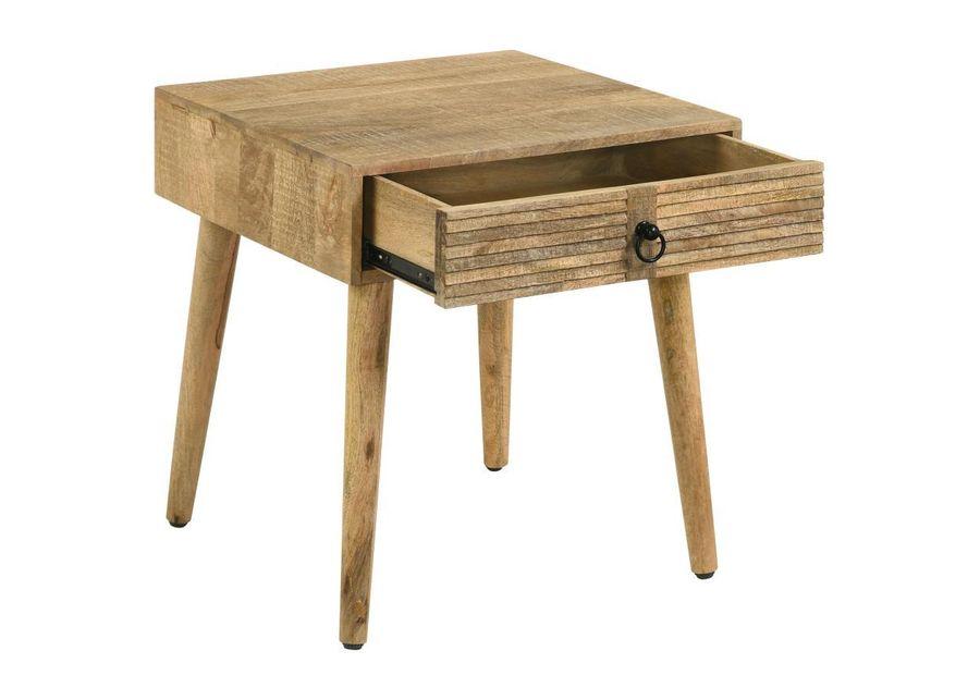 Zabel - Square 1-Drawer End Table - Natural