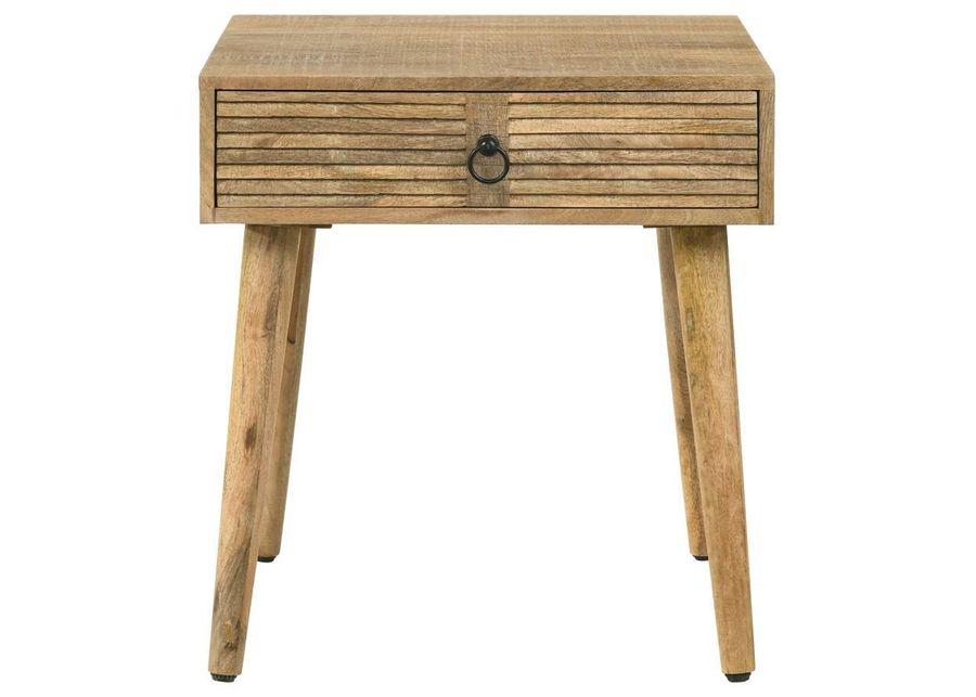 Zabel - Square 1-Drawer End Table - Natural