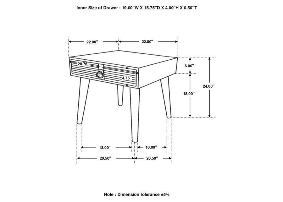 Zabel - Square 1-Drawer End Table - Natural