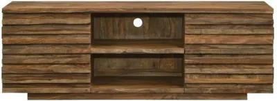 Julia - 2 Door Solid Sheesham Wood TV Stand - Natural